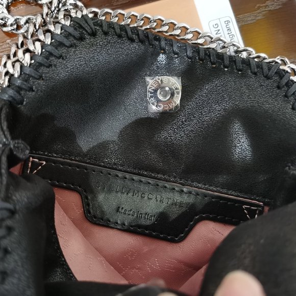 Stella McCartney Falabella Tiny Vegetarian Brushed-leather Shoulder Bag Black - Picture 5 of 8